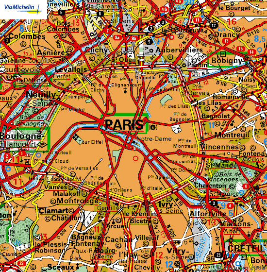パリからの地図